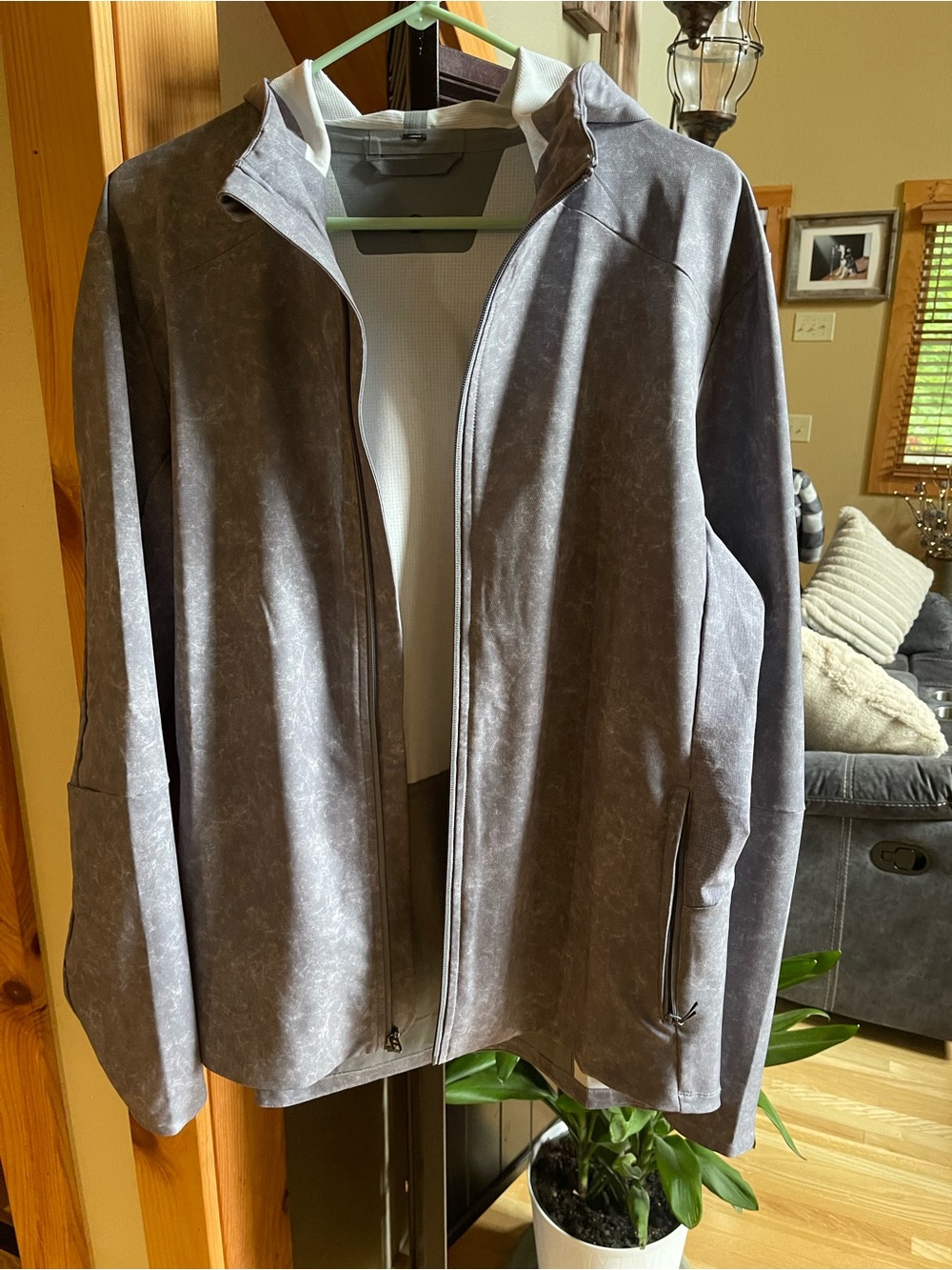 lululemon athletica Heather Gray Hooded waterproof Jacket